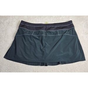 Women's Athleta Pleated‎ Skort Skirt 1X Gray Black Athletic Tennis Golf Running